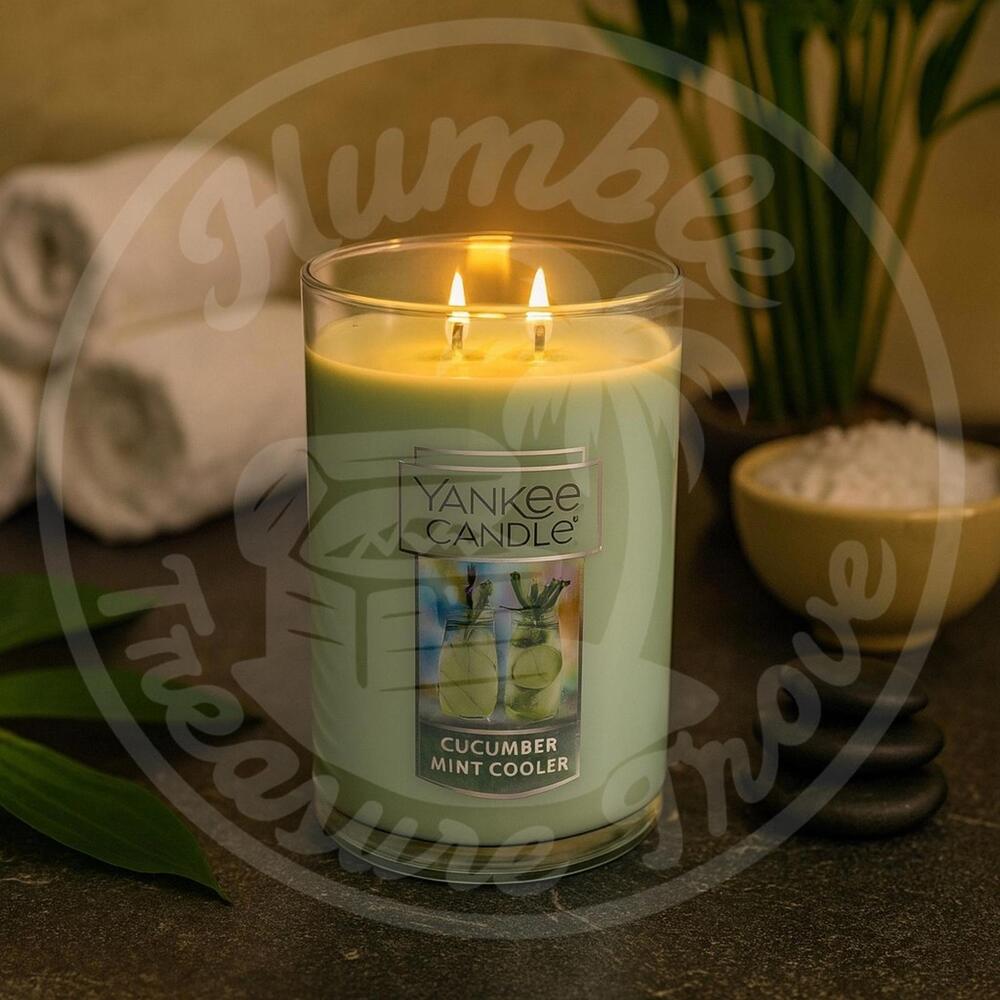 Yankee Candle Cucumber Mint Cooler 20 oz 2-Wick Tumbler – Fresh Cucumber, Lemon
